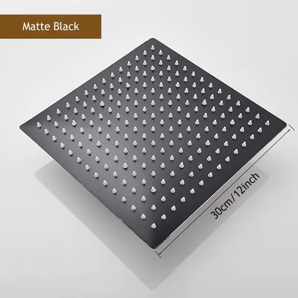 Bruserhoved, Luksuriøs Regnvejr Funktion, Stilfuld Rustfrit Stål Design,Sort 12 tommer