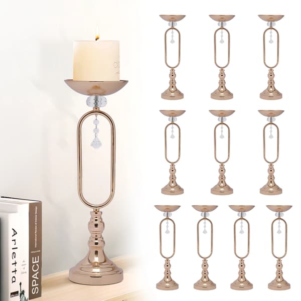 Centerpiece Vas, Elegant Design, Hållbar Metallkonstruktion,Guld