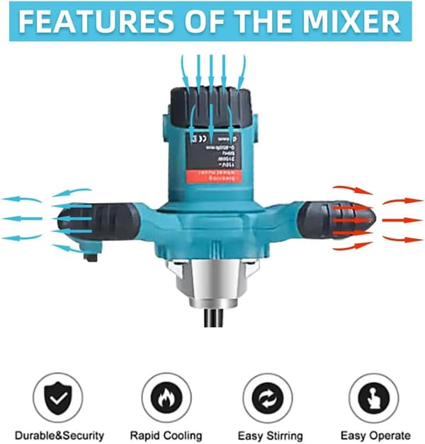Elektrisk Mixer, 2100W Effekt, 6 Hastighedsindstillinger,220V