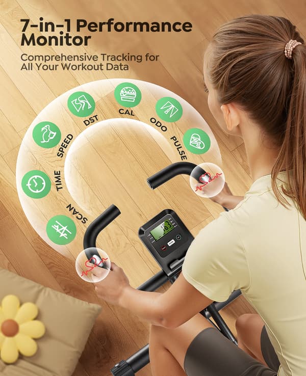 Træningscykel, Justerbar Modstand, Smart App Kompatibilitet,Toputure TEB4