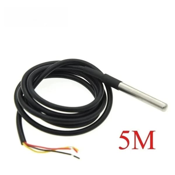 Temperatursensor, rustfrit stålsonde, vandtæt design,5M, 5PCS-a