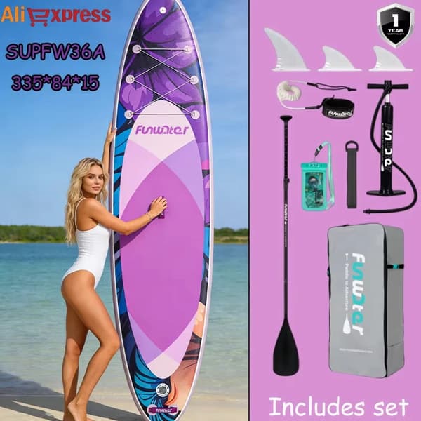 Oppustelig Paddleboard, Holdbart PVC, Skridsikker Overflade,335*84*15cm