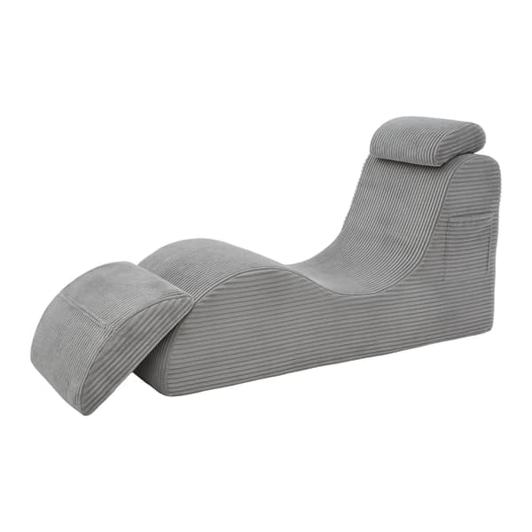 Fritidsstol, Ergonomisk Design, Komfortabel Skumfyldning,Lys Grå
