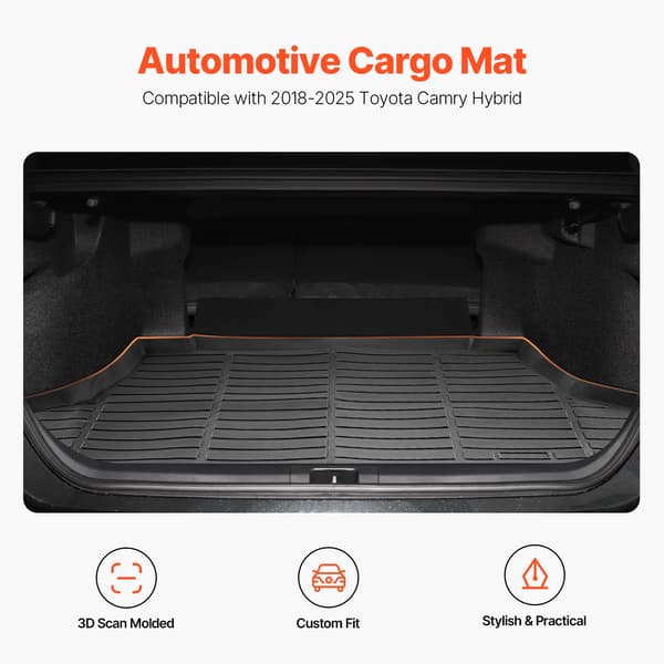 Cargo Mat, Holdbart Vandtæt Materiale, Skræddersyet Design,sort