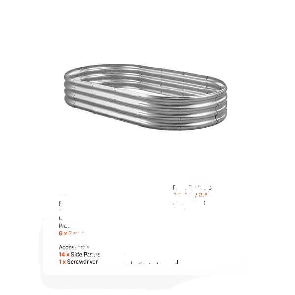 Höjd Trädgårdsbädd, Hållbar Metallkonstruktion, Lätt Montering,Silver