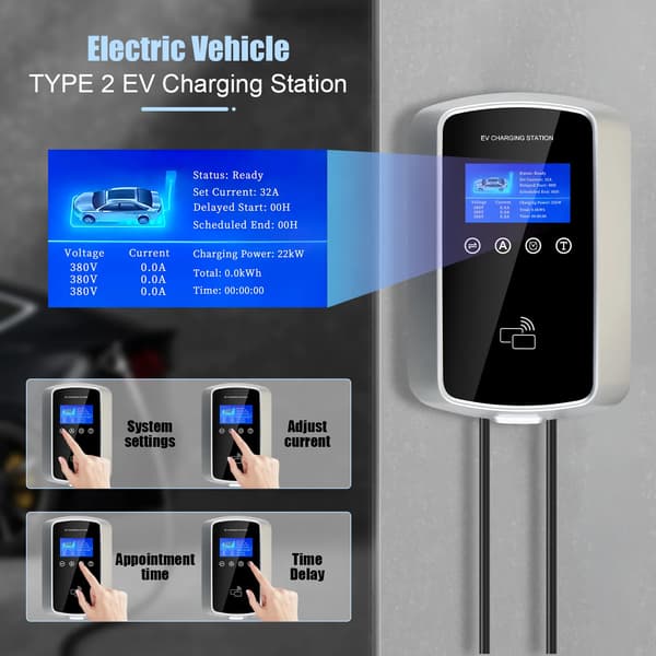 EL-ladestation, WiFi-forbindelse, Smart App-kontrol,22KW 5M