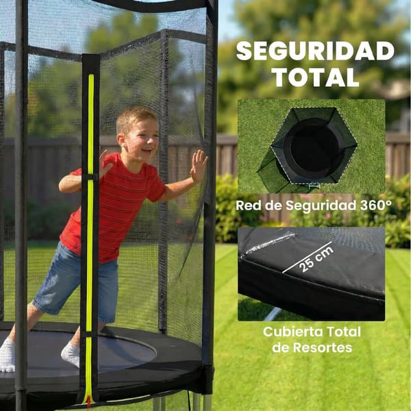 Trampolin, Sikkerhedsnet, Belastningsevne 80 kg,sort