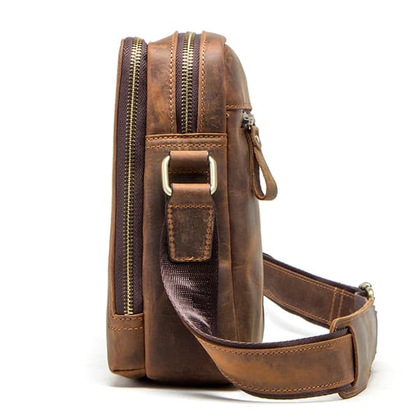 Messenger Bag, Ægte Læder, Casual Design,Kaffe