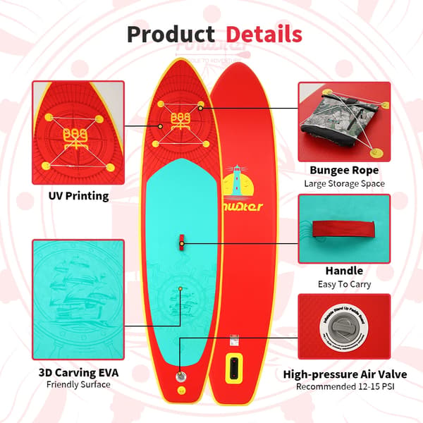 Stand Up Paddle Board, Komplet Sæt, Holdbar PVC Konstruktion,SUPFW28B
