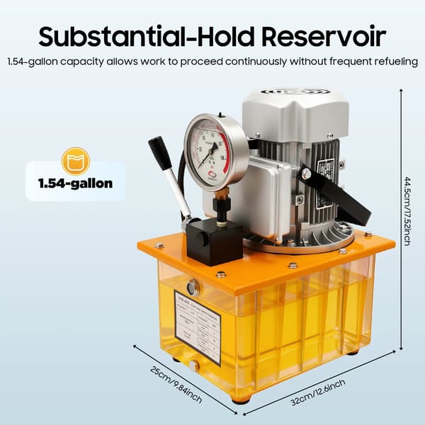 Hydraulisk Pump, 750W Effekt, 7L Oljevolym,GUL