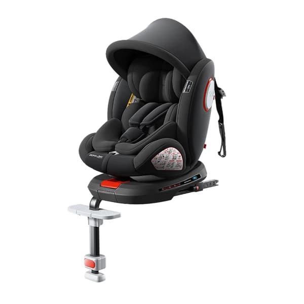Barnsäkerhetsstol, ISOFIX-system, 360° rotation,Svart Premium