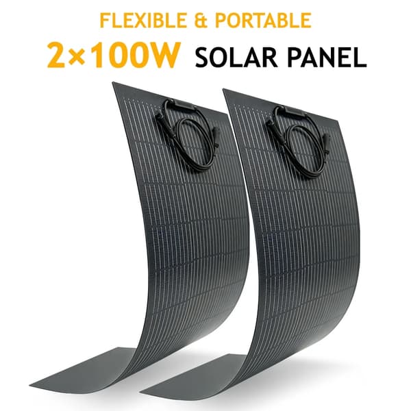 Solpanel, Flexibel Design, Vattentålig Prestanda,Flexibel 2PCS 100W