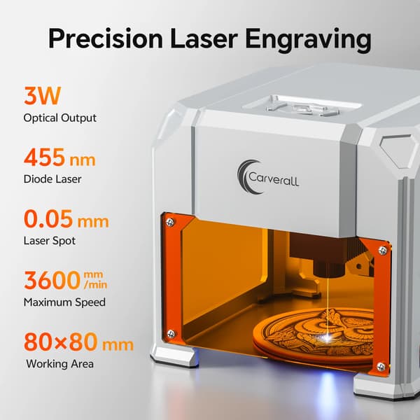 Lasergraver, 3000mW Effekt, Kompakt & Bærbar,EU