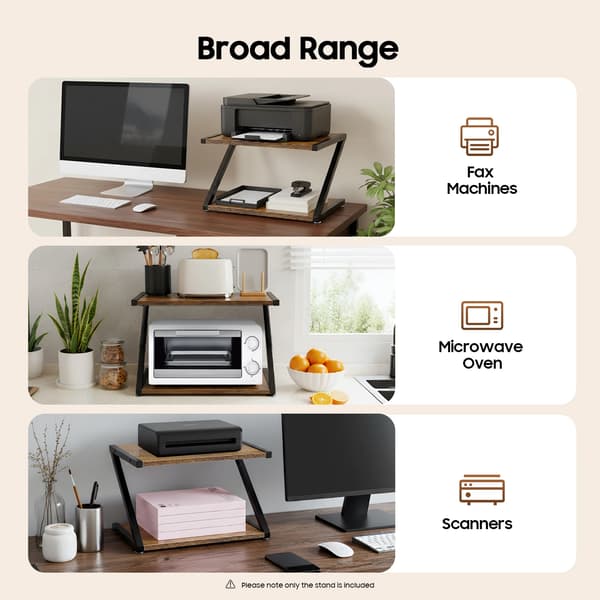 Skrivebordsprinterstand, Pladsbesparende Design, Holdbar Konstruktion,sort
