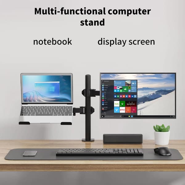 Monitorstand, Ergonomisk Design, Pladsbesparende Funktioner,sort
