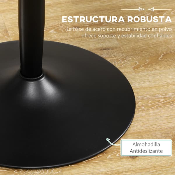 Spisebord, Rundt Design, Pladsbesparende,Sort