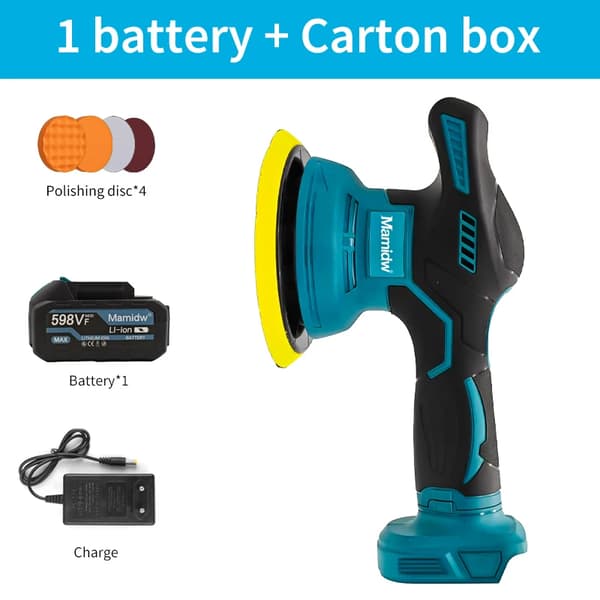 Bilpolerer, 5000 RPM, Justerbar Hastighed,1 batterisæt