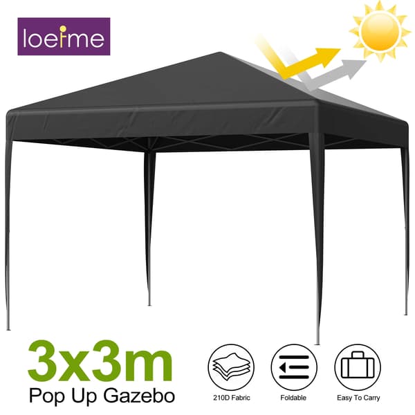 Gazebo-teltta, vedenpitävä katos, helppo pystyttää,3x3m Harmaa