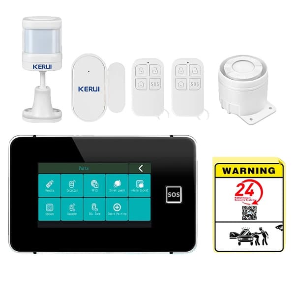 Alarm System, 4G og WIFI-forbindelse, Touch Screen Interface,4G Alarm 1, EU Stik
