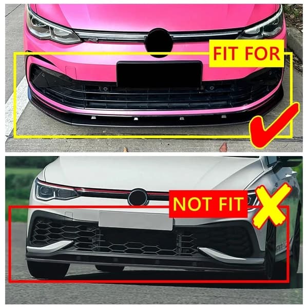Framstötfångar Lip Diffuser Spoiler Kit, Glansig Yta, Hållbart Material,svart