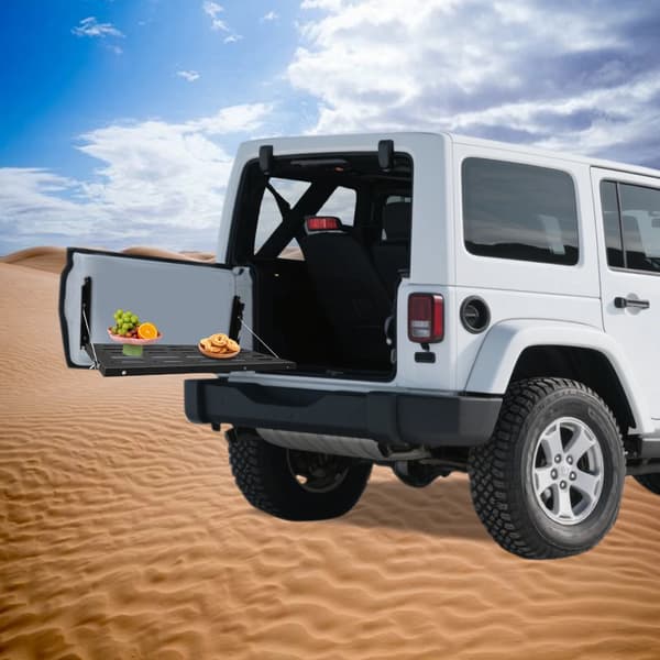 Foldbart Bord, 75lbs Belastningsevne, Kompatibel med Jeep Wrangler JK,sort