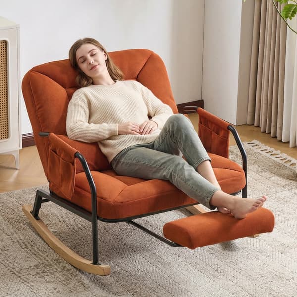 Gungstol, Justerbart Ryggstöd, Rymlig Design, Apelsin