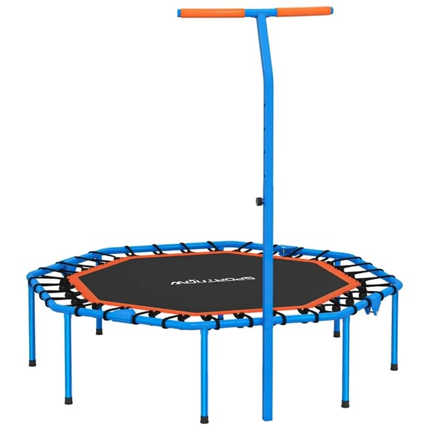 Trampolin, Justerbart Handtag, Fällbar Design,Blå