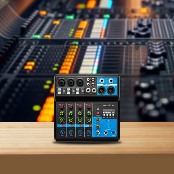 Ljudmixer, 5 kanaler, Bluetooth-anslutning,svart