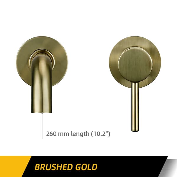Vaskeskuffe, Væghængt, Moderne Stil,26cm børstet guld