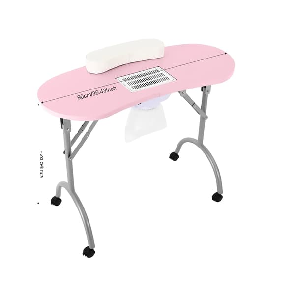 Manikyrbord, Bärbar Design, Effektiv Nageldammsamlare,Rosa