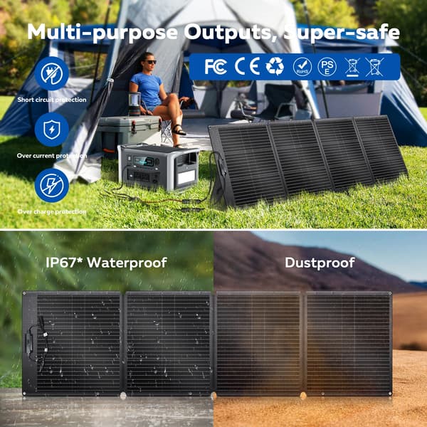 Solpanel, Bärbar Fällbar Design, Hög Effektivitet,SPC200
