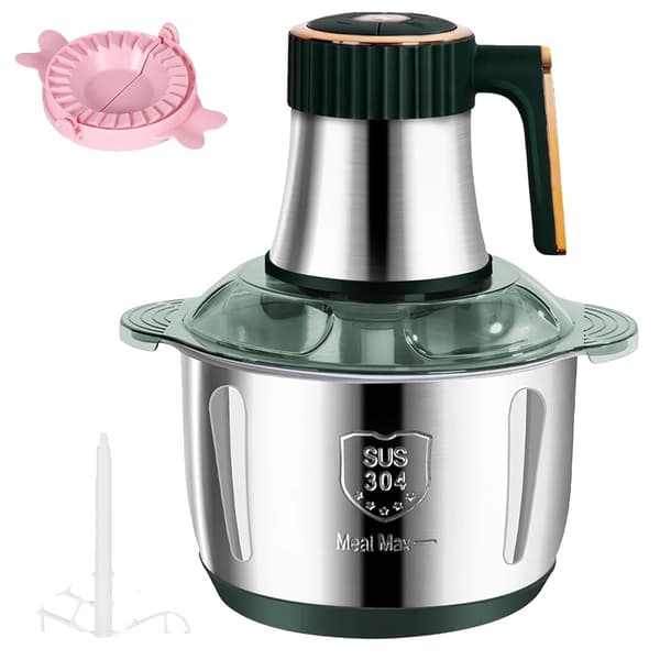 Madshredder, 5 hastighedsindstillinger, design i rustfrit stål,Grøn
