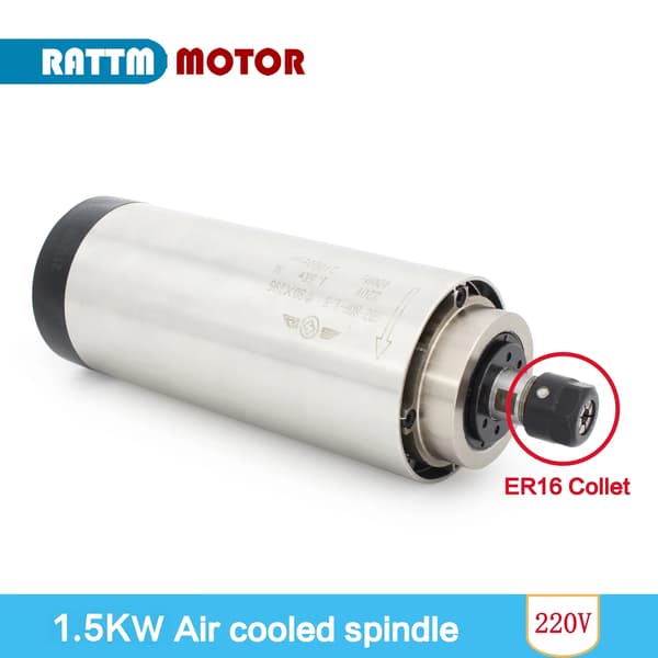 Spindelmotor, 1,5 kW effekt, luftkølet design,Bare spindel