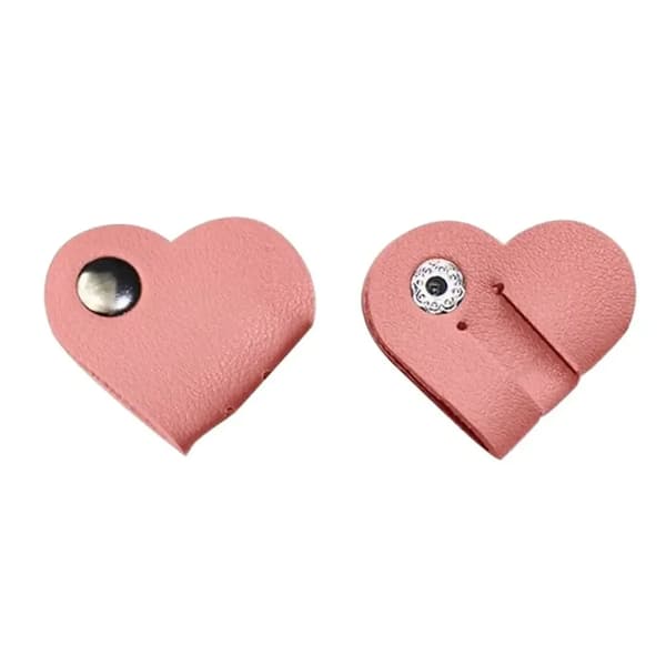 Kabelorganisator, Hjerteformet Design, Sæt af 10,pink