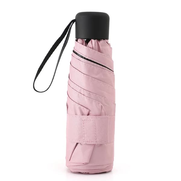 Paraply, Kompakt Design, Alsidig til Sol og Regn,Jern-c, 6K-c, Pink