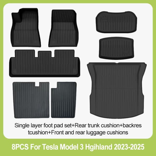Bilgulvmåtter, Alt-vejr beskyttelse, 3-lags design, 8PCS