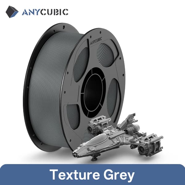 3D-printer filament, PETG-material, solid form,1kg Tekstur Grå