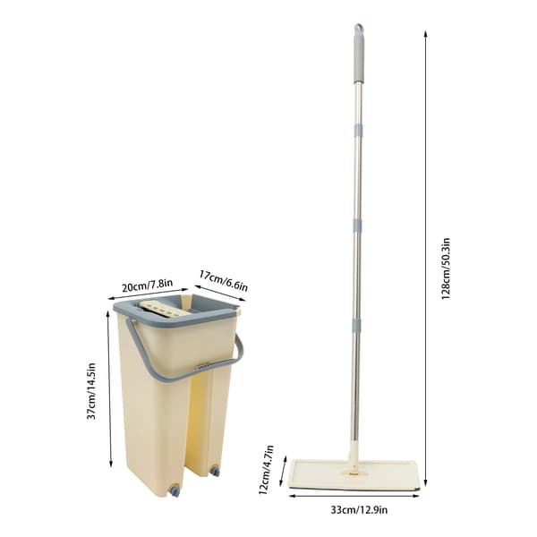 Flad Moppe, Dobbeltank System, Nem Vedligeholdelse,Beige