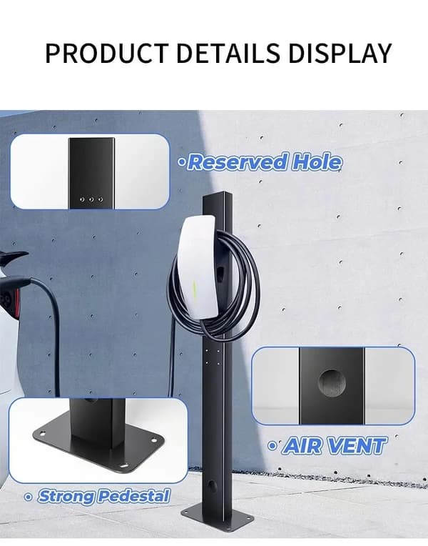 EV Oplader Holder, Holdbar Aluminium Stativ, Nem Installation,sort