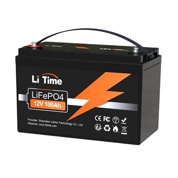 Lithiumbatteri, 4000 cyklusser, BMS-beskyttelse,sort