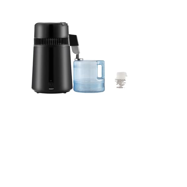 Vanddestillator, 6,3 gallons kapacitet, rustfrit stål konstruktion,Sort 4L