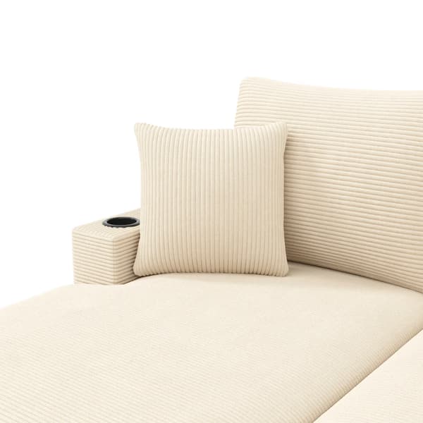 Sofa Seng, Polstret Lænefunktion, USB Port,beige