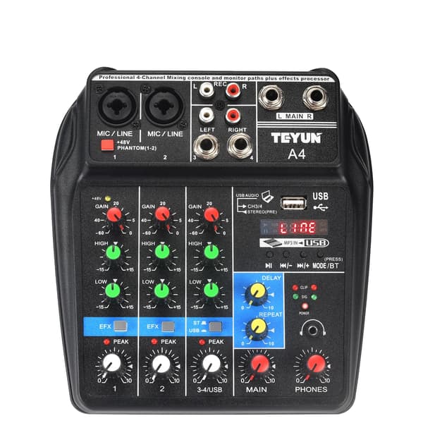 Lydmixer, 4 Kanaler, Bluetooth-forbindelse,EU stik