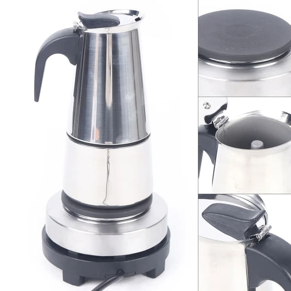 Espresso-maskine, rustfrit stål, elektrisk komfur,Sølv
