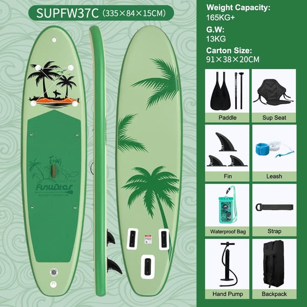 Oppustelig Paddle Board, Holdbart Materiale, Ideel til Vandaktiviteter,SUPFW37C