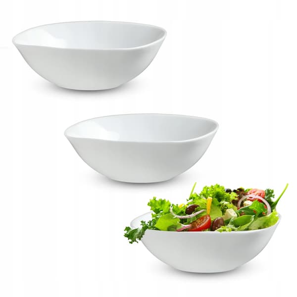 Salatskål, Glasmateriale, 16 cm Diameter, Egnet til Suppe og Snacks, Elegant Hvid Farve, CE / EU Certificering