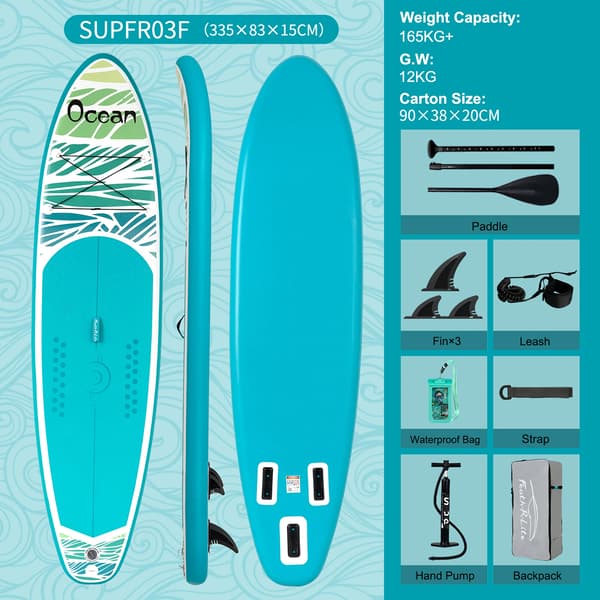 Uppblåsbar SUP-bräda, Bred halkfri däck, Komplett pumpkit,SUPFR03F