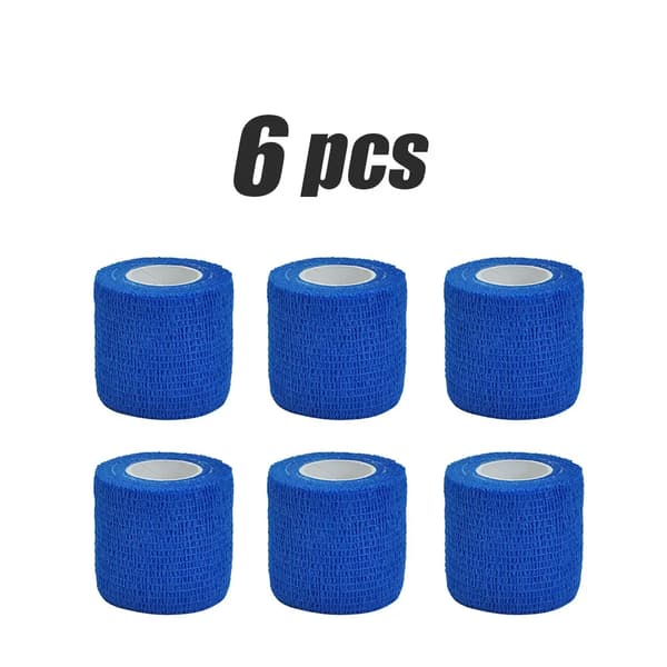Elastisk Sammenhængende Bandage, 4,8m Længde, Ideel til Støtte og Kompression,A0170-blå 6 stk, 5cmx4.8m-d
