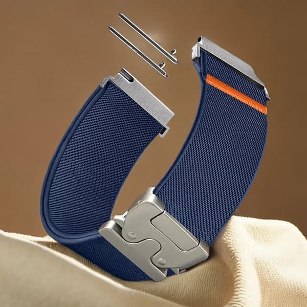 Klockarmband, Elastisk Loop, Sportdesign,20mm, mörkblå
