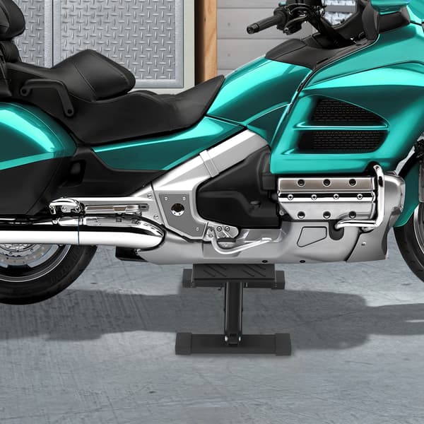 Motorcykel løftestativ, justerbar højde, multifunktionelt design,Sort